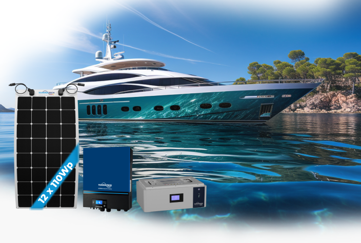 Flexible solar panels packages for marine