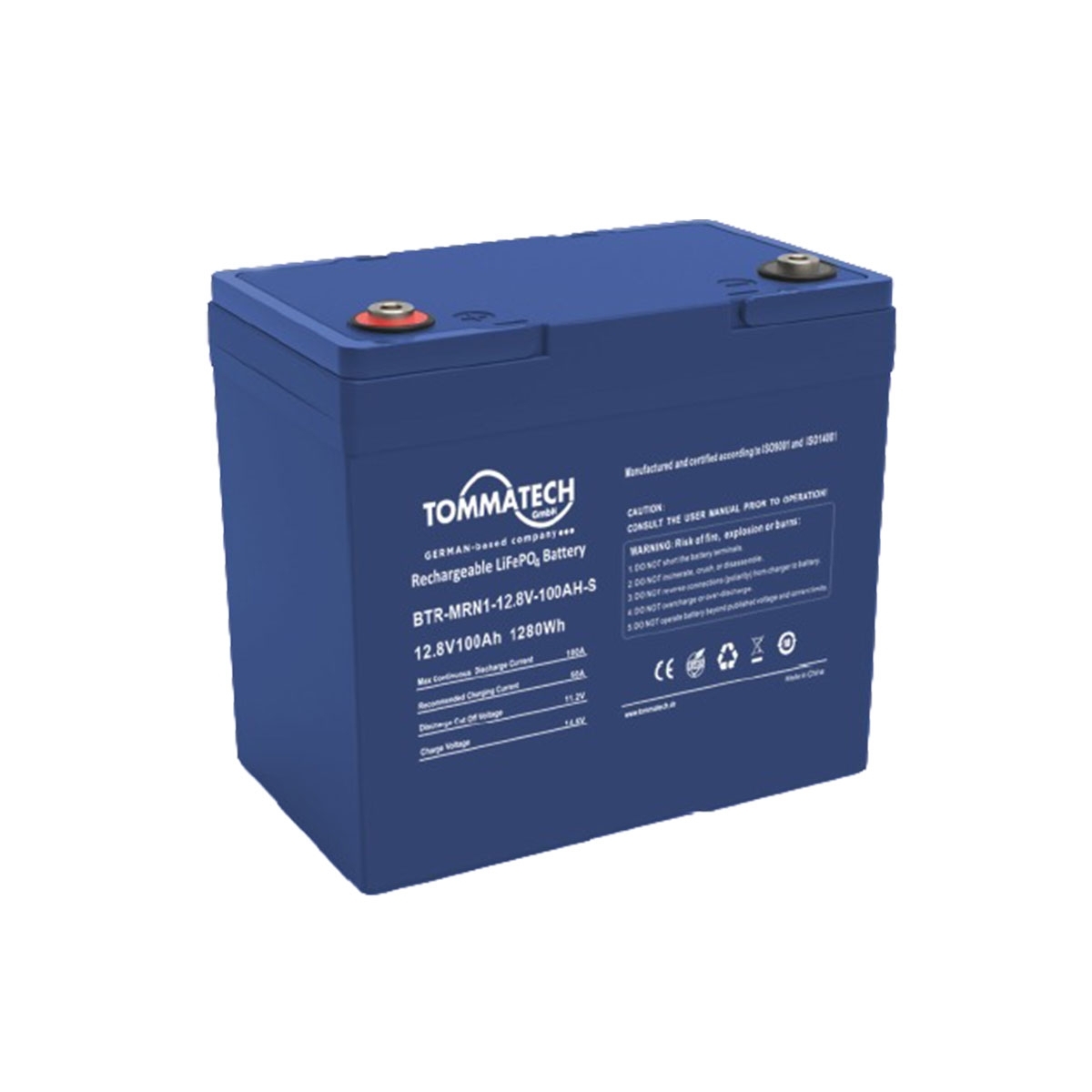 TommaTech ABS+PC Case 12.8V-100Ah Marine Battery