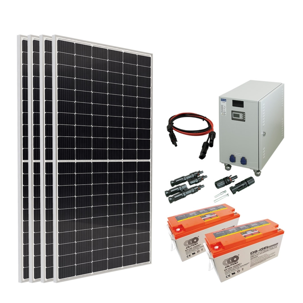 4 Panel 3000W/24V Off-Grid Set with Power Box