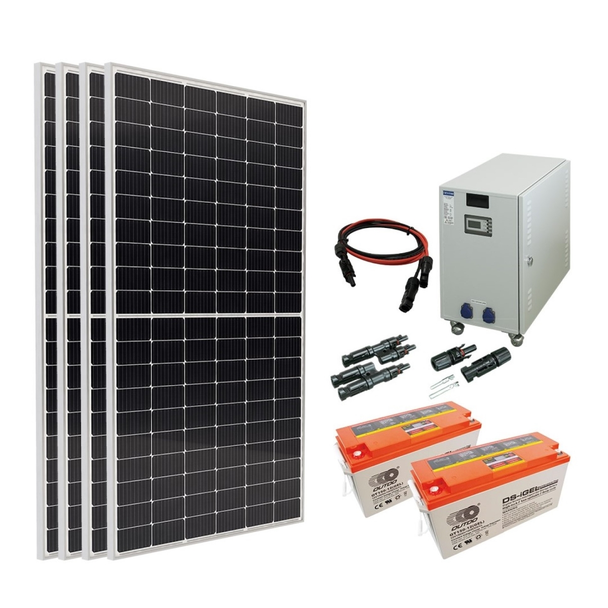 3-Panel 1000W/12V Off-Grid-Set mit Power Box