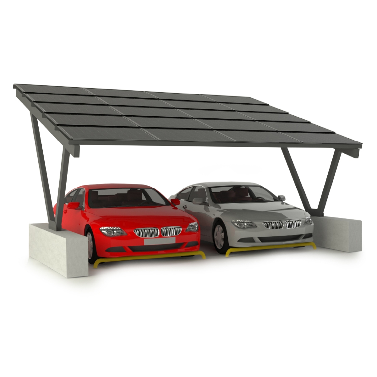 2 Araçlık Solar Otopark/Carport (GFRP Malzeme)